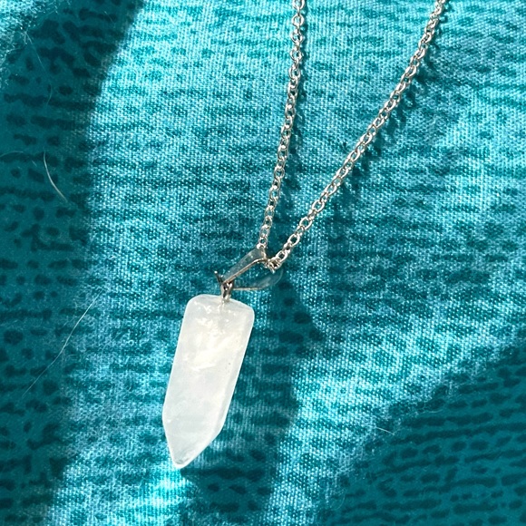 New Handmade Milky Quartz Pendulum S925 Sterling Silver Unisex Necklace 18” - Picture 3 of 10